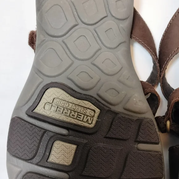 Merrell Bracken Brown Leather Sandals - Picture 3 of 9